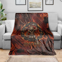 Maahes Blanket Ancient Egyptian Fiery Red Flame - Roaring Lion Head - Wonder Print Shop