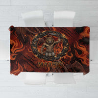 Maahes Tablecloth Ancient Egyptian Fiery Red Flame - Roaring Lion Head - Wonder Print Shop