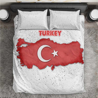 Turkey Flag Map Red and White Bedding Set with National Symbol