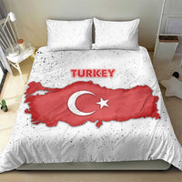 Turkey Flag Map Red and White Bedding Set with National Symbol