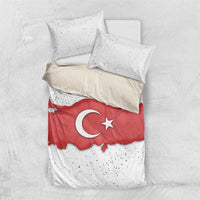 Turkey Flag Map Red and White Bedding Set with National Symbol