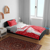 Turkey National Flag and Pattern Design Bedding Set with Red Brush Stroke Effect