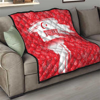 Turkey National Flag and Pattern Design Quilt with Red Brush Stroke Effect