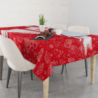 Turkey National Flag and Pattern Design Tablecloth with Red Brush Stroke Effect