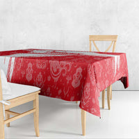 Turkey National Flag and Pattern Design Tablecloth with Red Brush Stroke Effect
