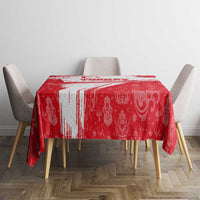 Turkey National Flag and Pattern Design Tablecloth with Red Brush Stroke Effect