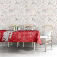 Turkey National Flag and Pattern Design Tablecloth with Red Brush Stroke Effect