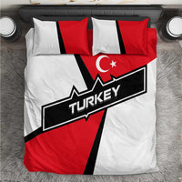 Turkey Flag and Modern Graphic Design Bedding Set with Bold Red and Black Elements