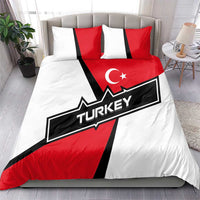 Turkey Flag and Modern Graphic Design Bedding Set with Bold Red and Black Elements