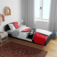 Turkey Flag and Modern Graphic Design Bedding Set with Bold Red and Black Elements