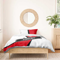 Turkey Flag and Modern Graphic Design Bedding Set with Bold Red and Black Elements