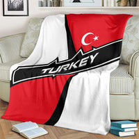Turkey Flag and Modern Graphic Design Blanket with Bold Red and Black Elements