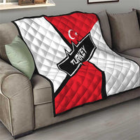 Turkey Flag and Modern Graphic Design Quilt with Bold Red and Black Elements