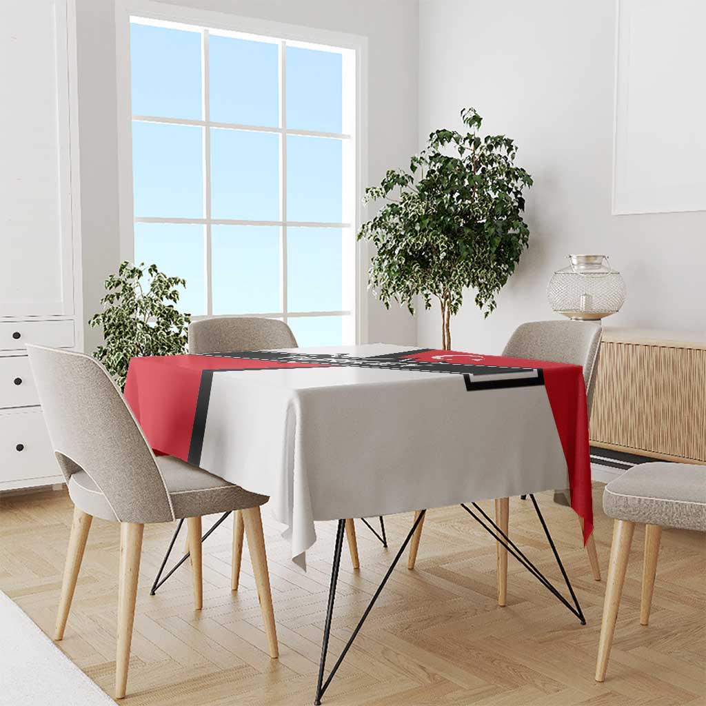 Turkey Flag and Modern Graphic Design Tablecloth with Bold Red and Black Elements