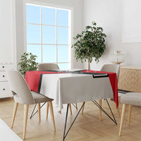 Turkey Flag and Modern Graphic Design Tablecloth with Bold Red and Black Elements