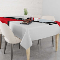 Turkey Flag and Modern Graphic Design Tablecloth with Bold Red and Black Elements