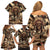 Native American Skull Family Matching Off Shoulder Short Dress and Hawaiian Shirt with Tribal Prints - Wonder Print Shop