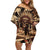 Native American Skull Family Matching Off Shoulder Short Dress and Hawaiian Shirt with Tribal Prints - Wonder Print Shop