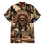 Native American Skull Family Matching Short Sleeve Bodycon Dress and Hawaiian Shirt with Tribal Prints - Wonder Print Shop