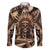 Native American Skull Family Matching Short Sleeve Bodycon Dress and Hawaiian Shirt with Tribal Prints - Wonder Print Shop