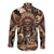 Native American Skull Long Sleeve Button Shirt with Tribal Prints - Wonder Print Shop