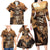 Skull Cowboy Family Matching Long Sleeve Bodycon Dress and Hawaiian Shirt Rise Em Cowboy - Wonder Print Shop