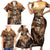 Skull Cowboy Family Matching Short Sleeve Bodycon Dress and Hawaiian Shirt Rise Em Cowboy - Wonder Print Shop