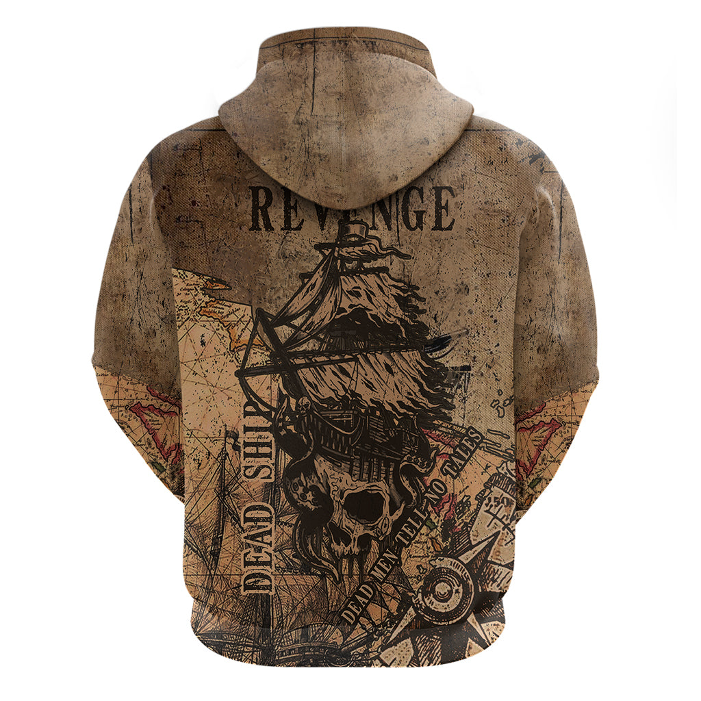 Skull Pirate Hoodie Revenge Vintage Style Art - Wonder Print Shop