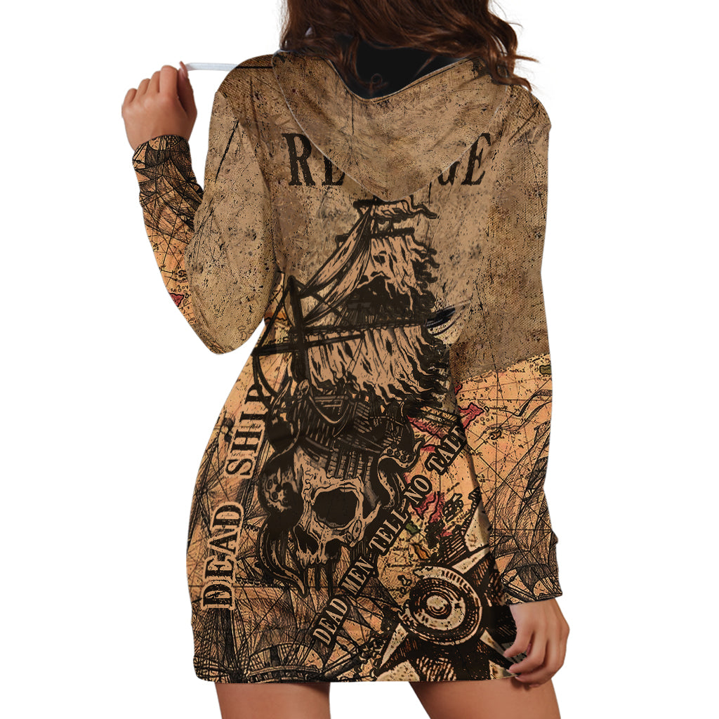 Skull Pirate Hoodie Dress Revenge Vintage Style Art - Wonder Print Shop