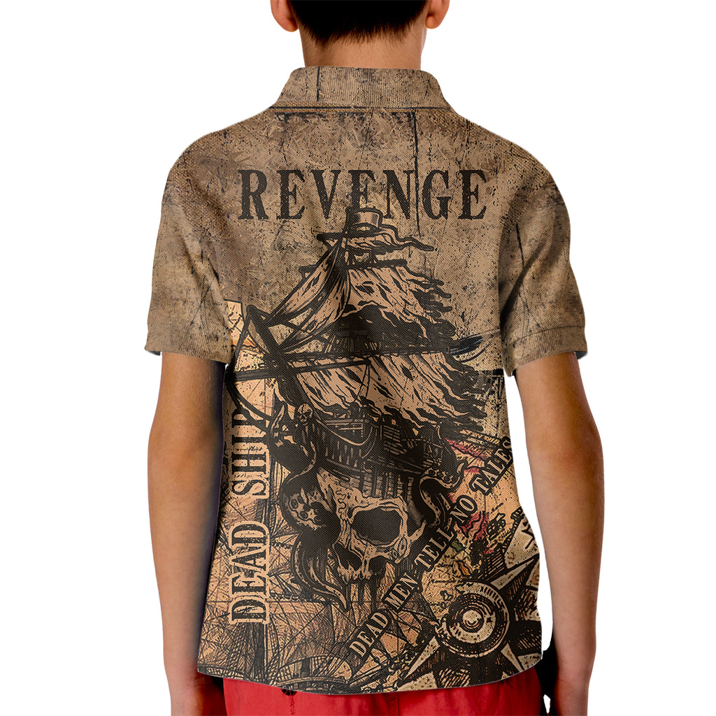 Skull Pirate Kid Polo Shirt Revenge Vintage Style Art - Wonder Print Shop