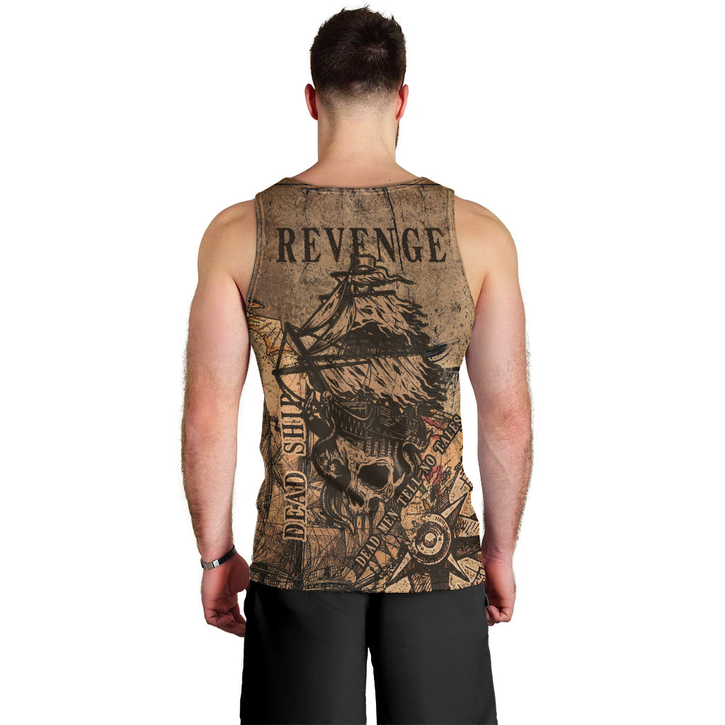 Skull Pirate Men Tank Top Revenge Vintage Style Art - Wonder Print Shop