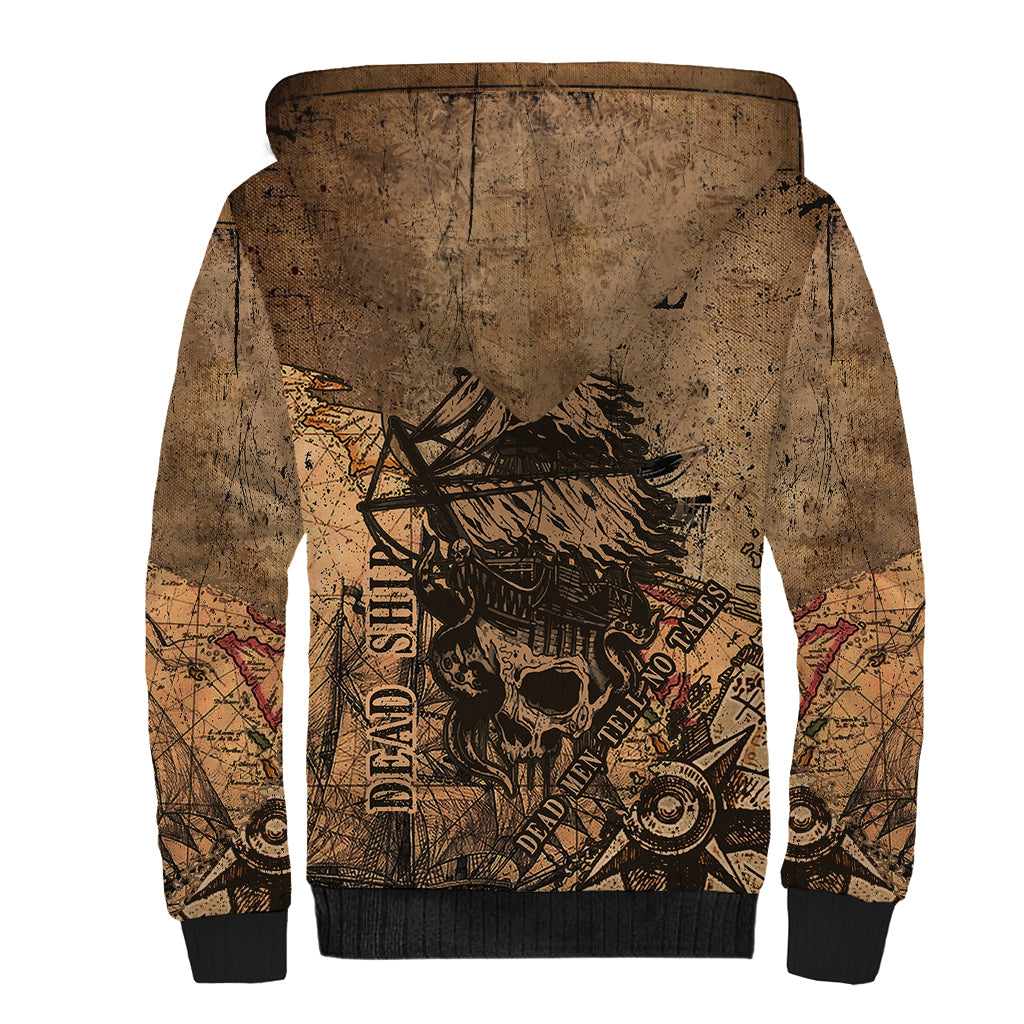 Skull Pirate Sherpa Hoodie Revenge Vintage Style Art - Wonder Print Shop