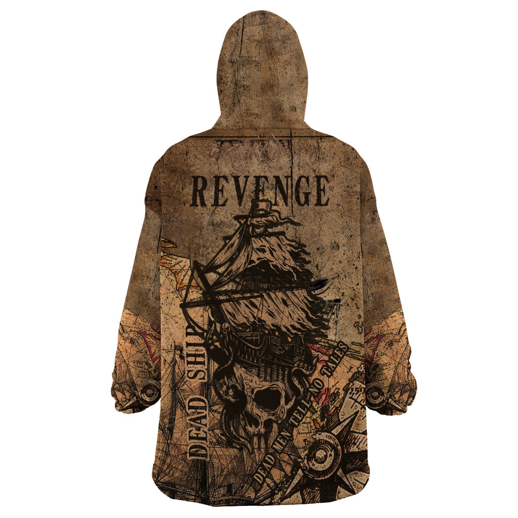 Skull Pirate Wearable Blanket Hoodie Revenge Vintage Style Art - Wonder Print Shop