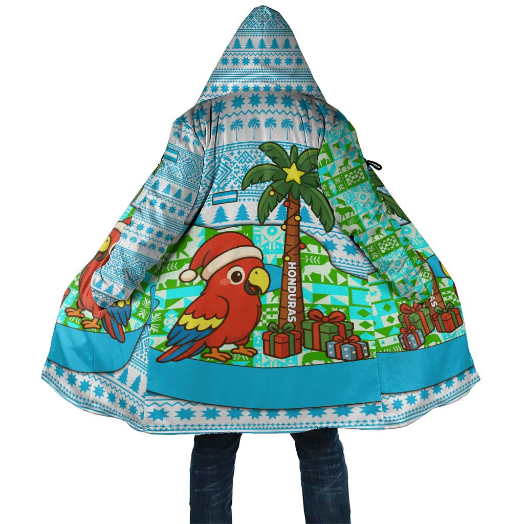 Honduras Christmas Cloak with Santa Parrot Palm Tree and Tropical Gift Pattern Design - Wonder Print Shop