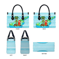 Honduras Christmas Leather Bag with Santa Parrot Palm Tree and Tropical Gift Pattern Design - Wonder Print Shop