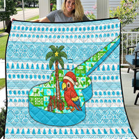 Honduras Christmas Quilt with Santa Parrot Palm Tree and Tropical Gift Pattern Design - Wonder Print Shop