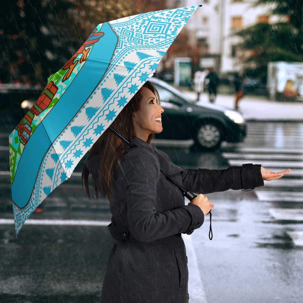 Honduras Christmas Umbrella with Santa Parrot Palm Tree and Tropical Gift Pattern Design - Wonder Print Shop