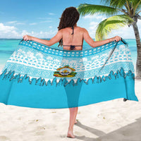 Honduras Christmas Sarong with National Emblem Palm Trees and Snowflake Pattern Design - Wonder Print Shop