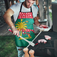 Grenada Christmas Apron with Palm Tree Bird and Tropical Holiday Pattern Design - Wonder Print Shop