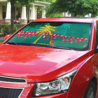 Grenada Christmas Auto Sun Shade with Palm Tree Bird and Tropical Holiday Pattern Design - Wonder Print Shop