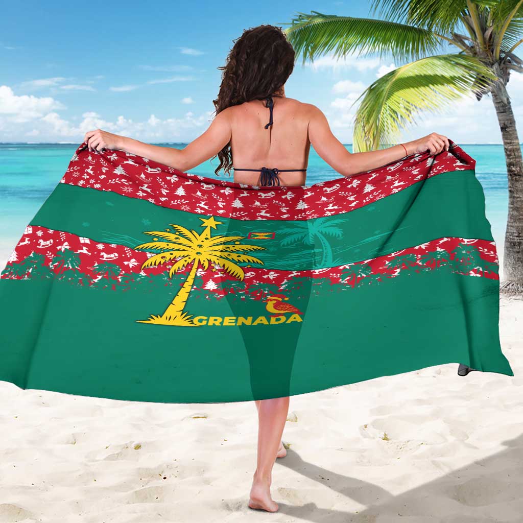 Grenada Christmas Sarong with Palm Tree Bird and Tropical Holiday Pattern Design - Wonder Print Shop