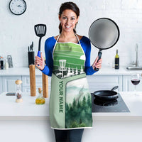 Custom Disc Golf Apron with Forest Landscape Basket Silhouette - Wonder Print Shop