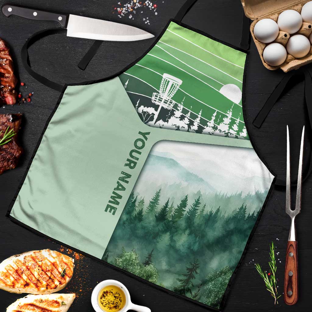 Custom Disc Golf Apron with Forest Landscape Basket Silhouette - Wonder Print Shop