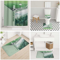Custom Disc Golf Bathroom Set with Forest Landscape Basket Silhouette - Wonder Print Shop