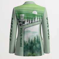 Custom Disc Golf Blazer with Forest Landscape Basket Silhouette - Wonder Print Shop