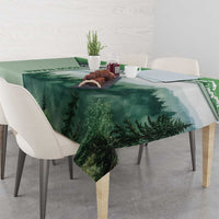Custom Disc Golf Tablecloth with Forest Landscape Basket Silhouette - Wonder Print Shop