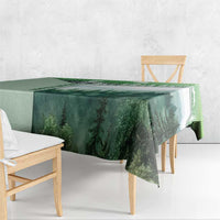 Custom Disc Golf Tablecloth with Forest Landscape Basket Silhouette - Wonder Print Shop