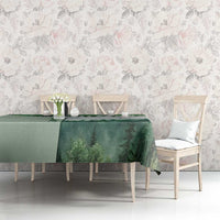 Custom Disc Golf Tablecloth with Forest Landscape Basket Silhouette - Wonder Print Shop