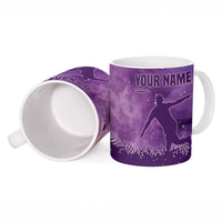 Custom Disc Golf Ceramic Mug with Purple Sunset Tie Dye Basket and Player Silhouette - Wonder Print Shop