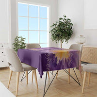 Custom Disc Golf Tablecloth with Purple Sunset Tie Dye Basket and Player Silhouette - Wonder Print Shop
